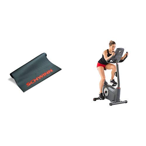 Schwinn 170 Upright Exercise Bike and Mat Bundle
