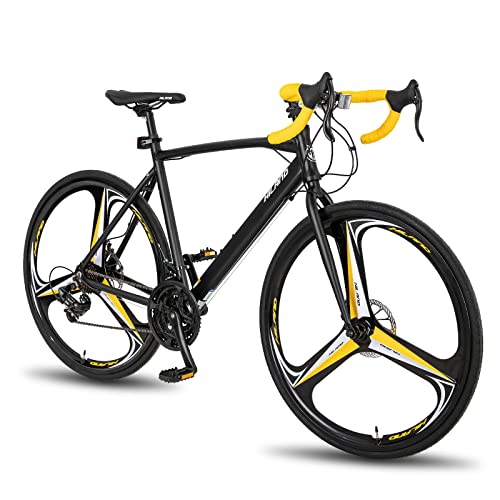 Hiland Aluminum Road Bike, All Shimano Drivetrain 21 speeds, Disc Brake with 700C Wheels for Men, Mens Road Bicycle
