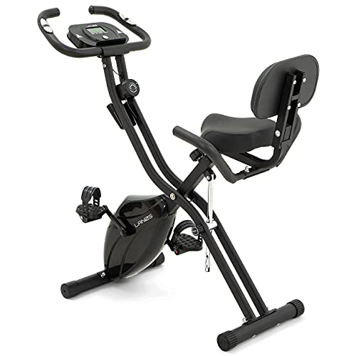 LANOS Workout Bike For Home – 2 In 1 Recumbent Exercise Bike and Upright Indoor Cycling Bike Positions, 10 Level Magnetic Resistance Exercise Bike, Foldable Stationary Bike Machine, Fitness Bike