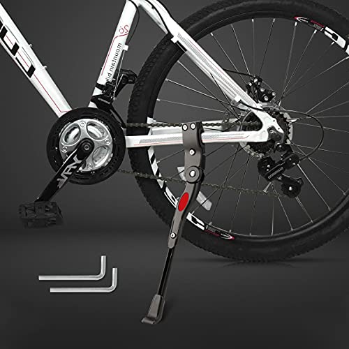 Nobuddy, Bike Kickstand Adjustable Aluminium Alloy Kick Stand Adult Bicycle Kickstand Universal Bike Side Rear Kickstand for 2429 Inches Mountain Bike,Road Bike