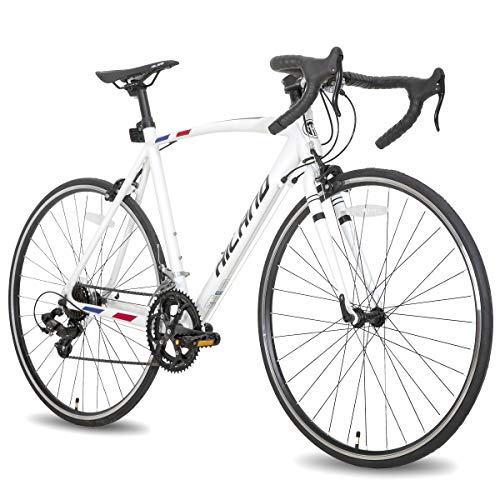 Hiland Road Bike 700c Racing Bike City Commuter Bicycle with 14 Speeds Drivetrain 55cm White