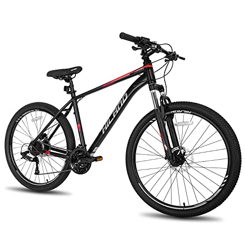 Hiland 27.5 inch Mountain Bike 27 Speeds, Lock-Out Suspension Fork, Aluminum 18/19.5 inch Frame Hydraulic Disc-Brake for Men Women Mens MTB Bicycle Adlut Bike