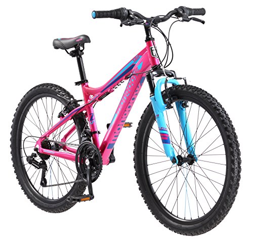 Mongoose Silva Mountain Bike, For Women and Girls, 24-Inch Wheels, Pink