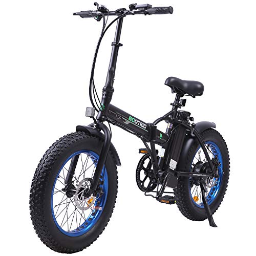 ECOTRIC Electric Bike 500W Foldaway Ebike 20″ Fat Tire Folding Electric Bicycle 36V 12.5AH Lithium Removable Battery Beach Snow Mountain E-Bike for Adults Commute Ebike UL Certified