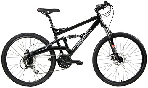 Gravity FSX 1.0 Dual Full Suspension Mountain Bike with Disc Brakes (Black, 17in)