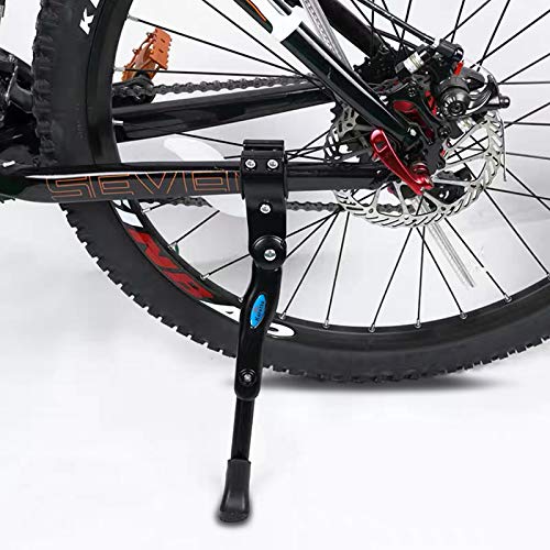 Bike Kickstand Adults- Adjustable Rear Side Bicycle Stand Kickstand Fit for 22″ 24″ 26″ 28″ Bike Kick Stand for Mountain Bike Road Bicycles Kickstand (black)