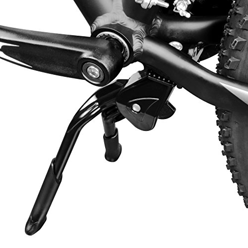 BV Bike Kickstand, Center Mount Bicycle Stand – Length Adjustable, Foldable Double Leg for 24″-28″ Bikes
