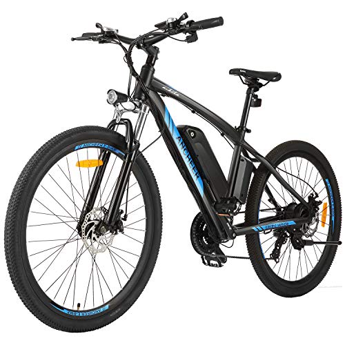 ANCHEER 350/500W Electric Bike 27.5” Adults Electric Commuter Bike/Electric Mountain Bike, 36/48V Ebike with Removable 10/10.4Ah Battery, Professional 21/24 Speed Gears